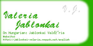 valeria jablonkai business card